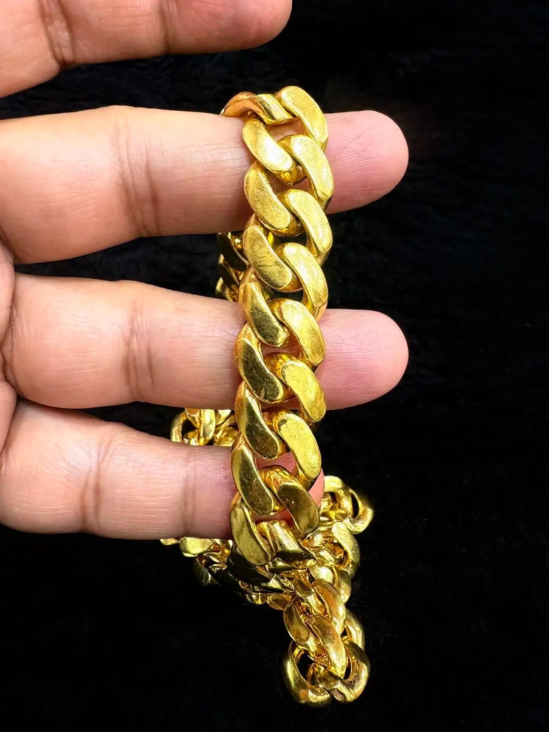 Moissanite 14K Yellow Gold Plated Vintage Tishya Diamond Women's Necklace 14mm X 28/24/22/20/18/16" Miami Link Chain Anniversary