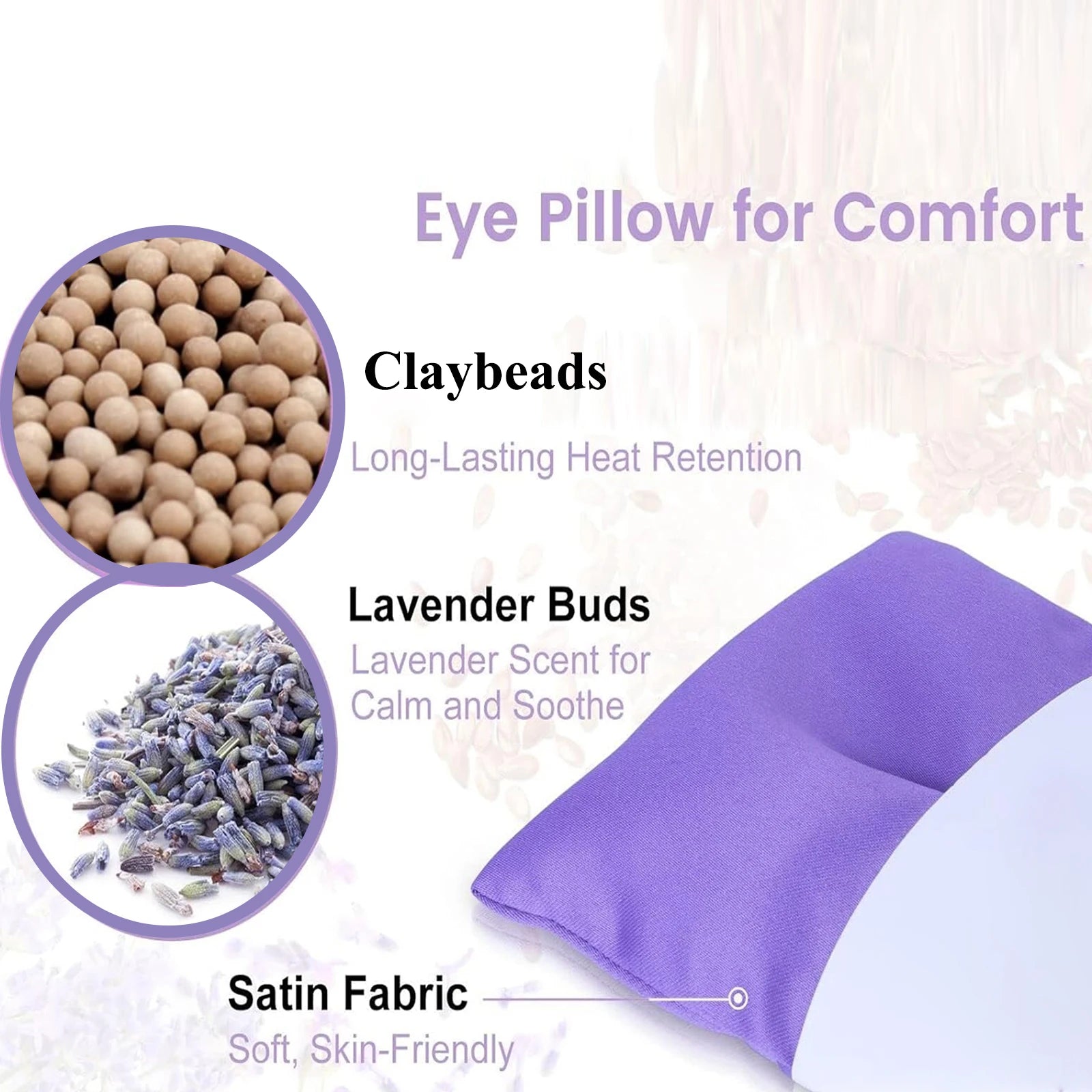 Weighted Eye Mask for Sleeping Soft Heated Eye Mask Moist Heat Warm Compress for Eye Microwave Reusable Sleep Mask for Women Spa