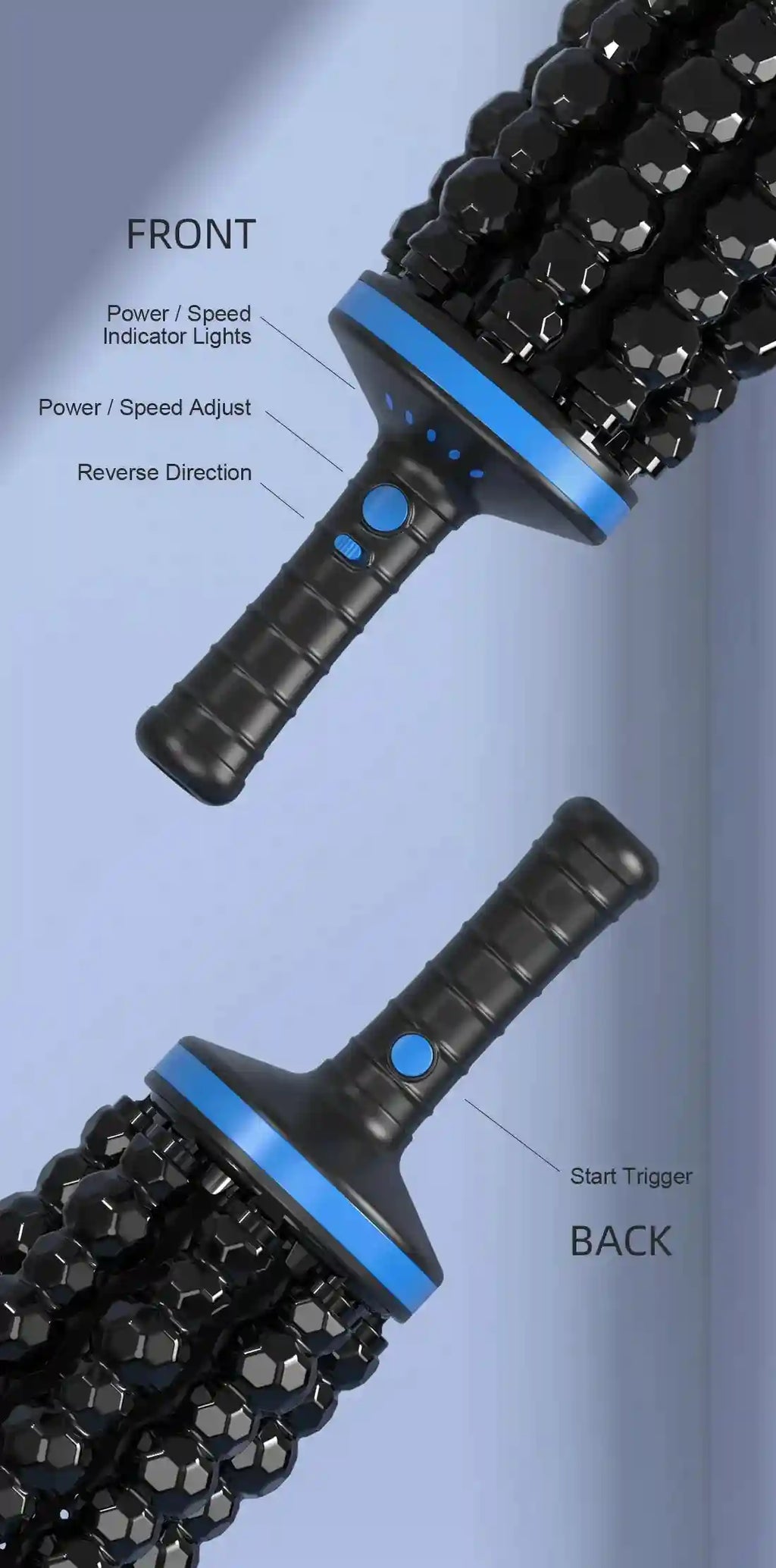 Tidesmit Electric Massage Roller | Deep Tissue Muscle Recovery | Black Massage Roller Tidesmit