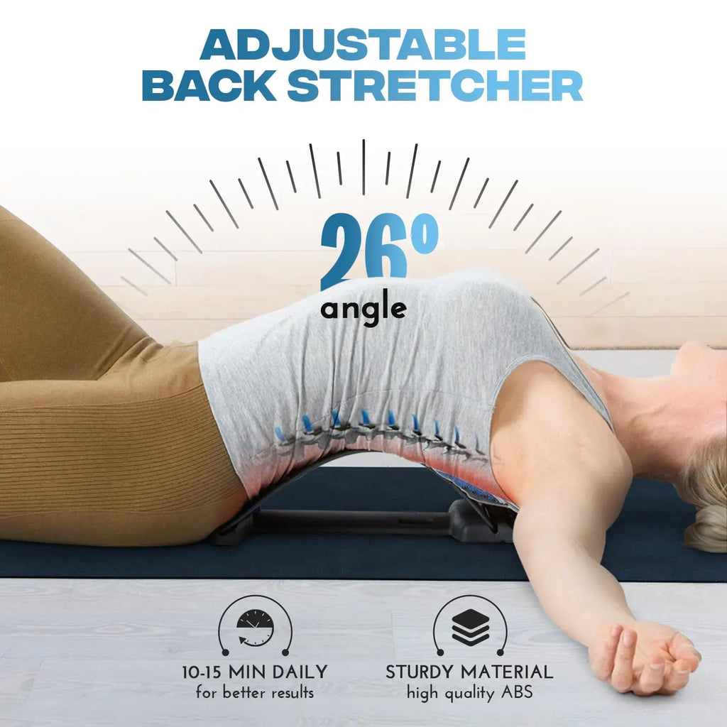 Back Stretcher Adjustable Lumbar Support - Ergonomic Spine Relief Device Back Massage Instrument Tidesmit