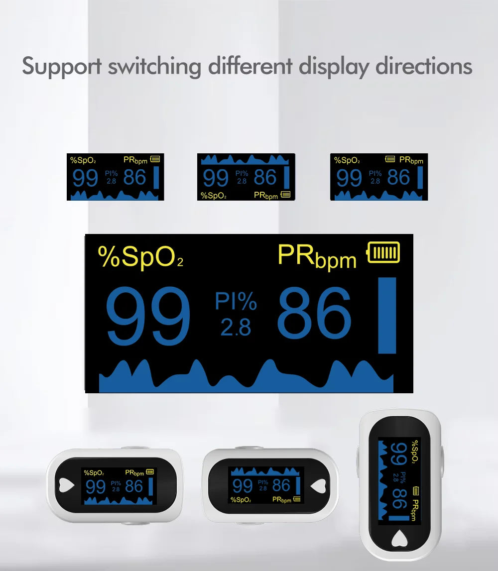 HUBLIZER Finger Pulse Oximeter Blood Oxygen Saturation Meter Heart Rate Monitor Child Pulse Oxiometer OLED Oximetro De Dedo