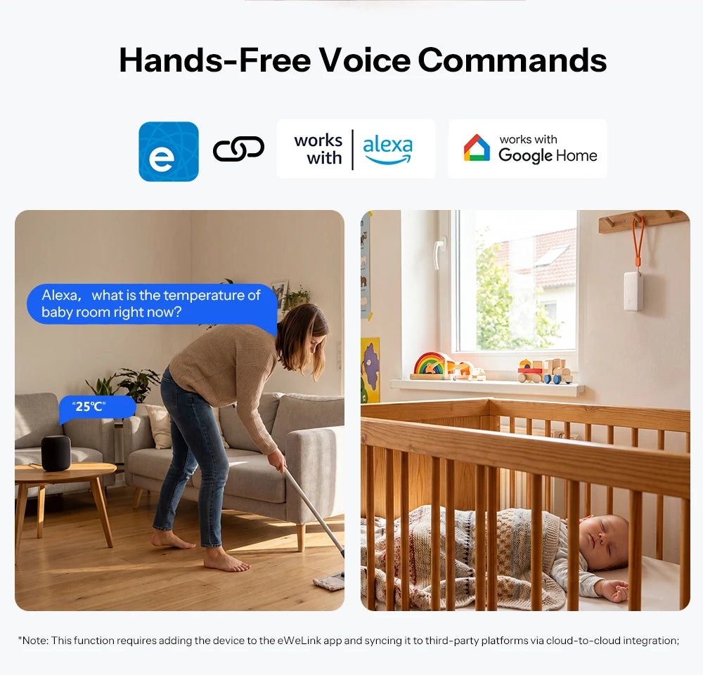 SONOFF Zigbee Temperature and Humidity Sensor Smart Home Airguard TH Lite SNZB-02B Ewelink APP Control Work With Alexa Google