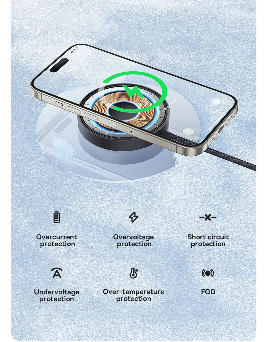 Magnetic Wireless Charger for iPhone 16 15 | MagSafe Compatible Stand Tidesmit