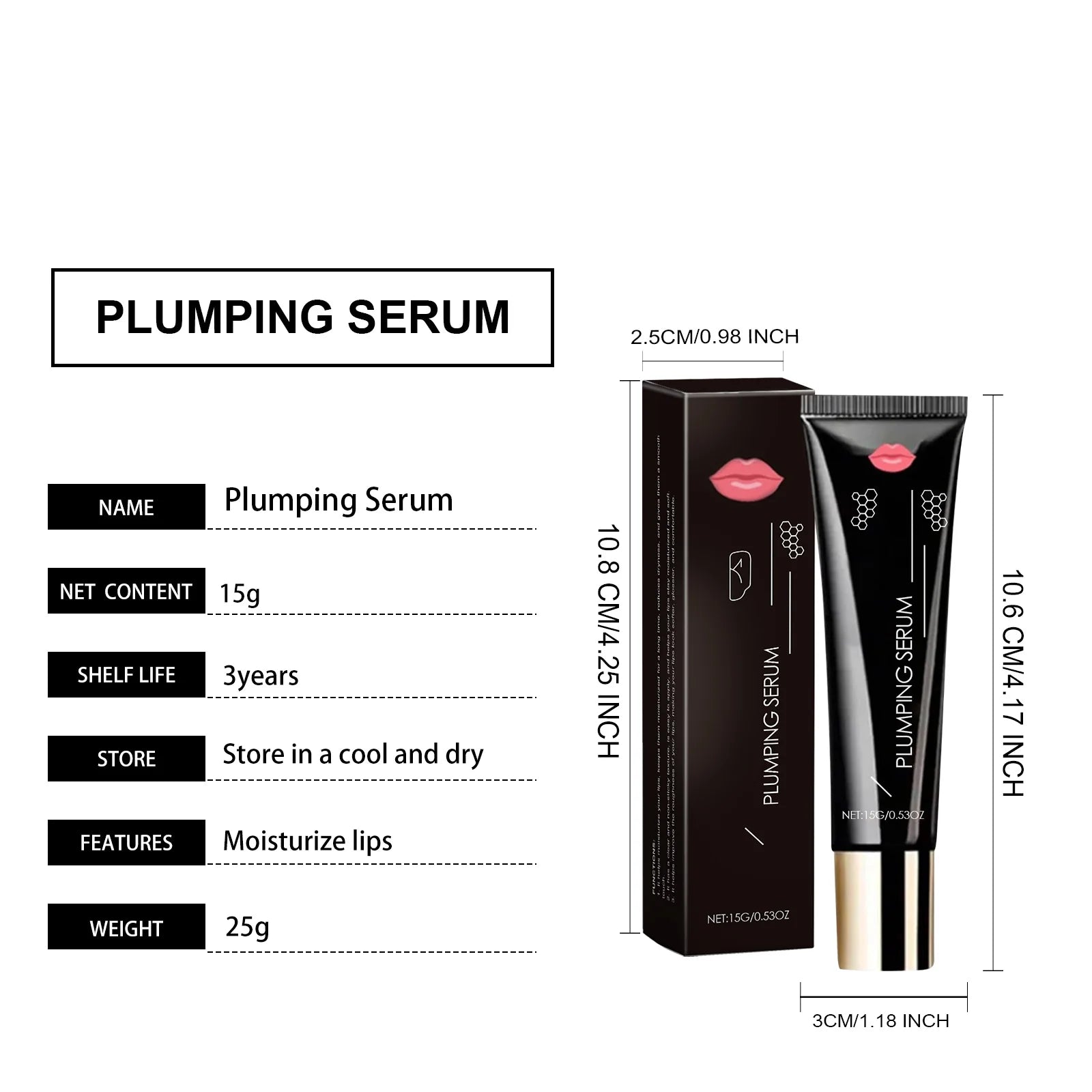 Lip Plumping Serum – Hydrating Volumizing Formula by Tidesmit Lip Care Tidesmit