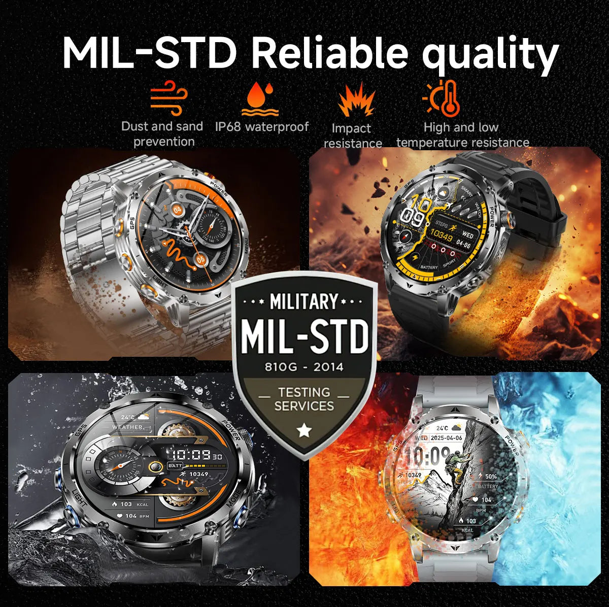 New T-Rex3 Ultra Smartwatch 1100mAh Battery GPS Compass IP69K Waterproof Outdoor Sports Tracker Military Grade Watch