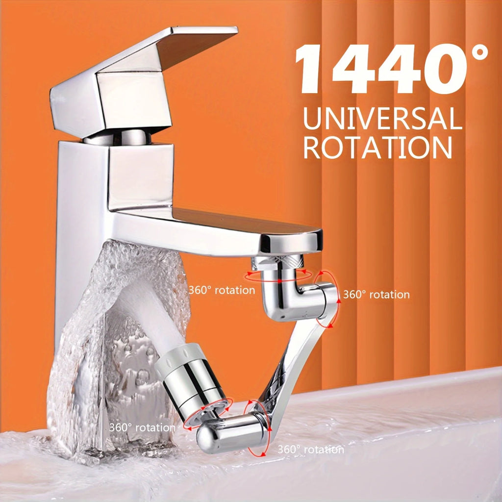 1440° Swivel Bathroom Faucet Nozzle Silvery Suitable for Kitchen Faucet Extender Washbasin Robotic Arm Home Renovation Accessory