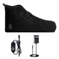 Black red and infrared light therapy foot wrap for neuropathy relief with remote controller and power adapter.