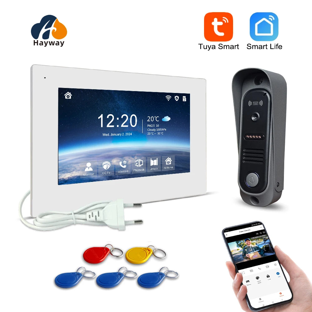 1080P Video intercom  System DoorPhone for Home  TUYA Wireless WiFi Smart with  Infrared night vision doorbell Motion detection
