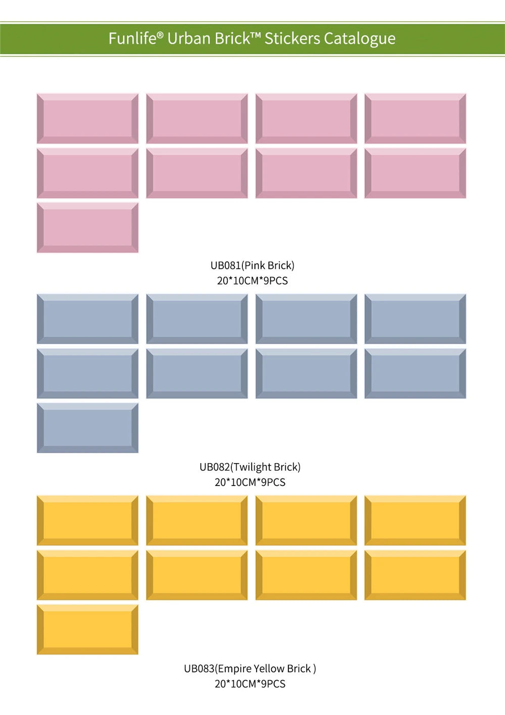 9/27/54PCS Pink Yellow Green Brick Tile Stickers For Kitchen Bathroom Wallpaper Waterproof Peel&Stick DIY Wall Sticker Home Deco