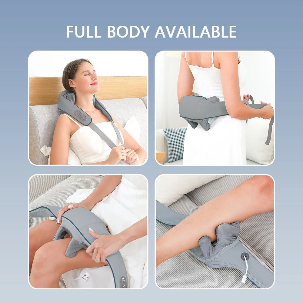 Wireless Electric Neck and Shoulder Massager with Heat Therapy Back Massage Instrument Tidesmit