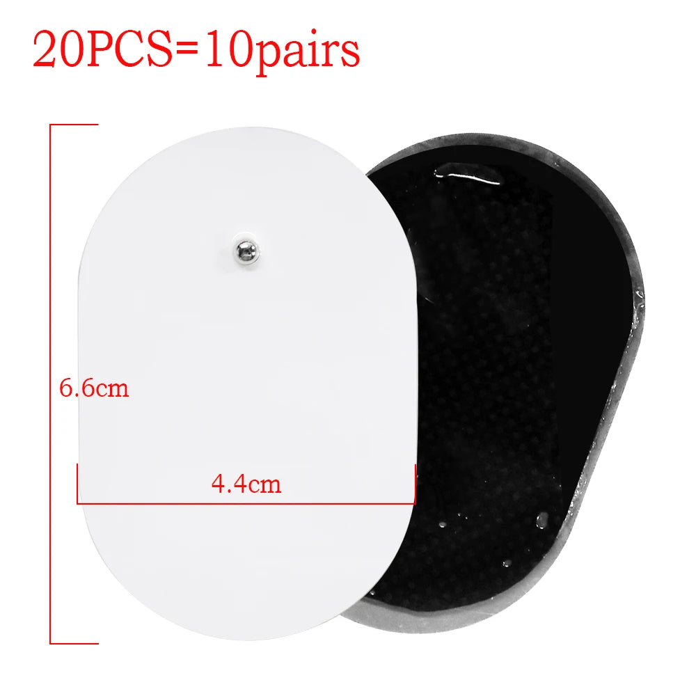 TENS Unit Electrode Pads: Reusable Muscle Stimulator Gel Sets Back Massage Instrument 6.6x4.4cm 20pcs Tidesmit