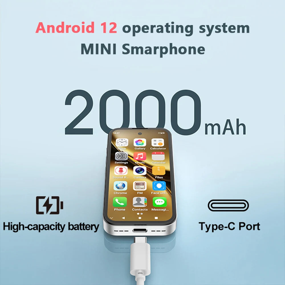 UNIWA Q333 4G Full Bands MINI Smartphone Android 4GB+64GB Mobile Phone 2000mAh Face ID WhatsApp GPS Small Phone Support TF Card