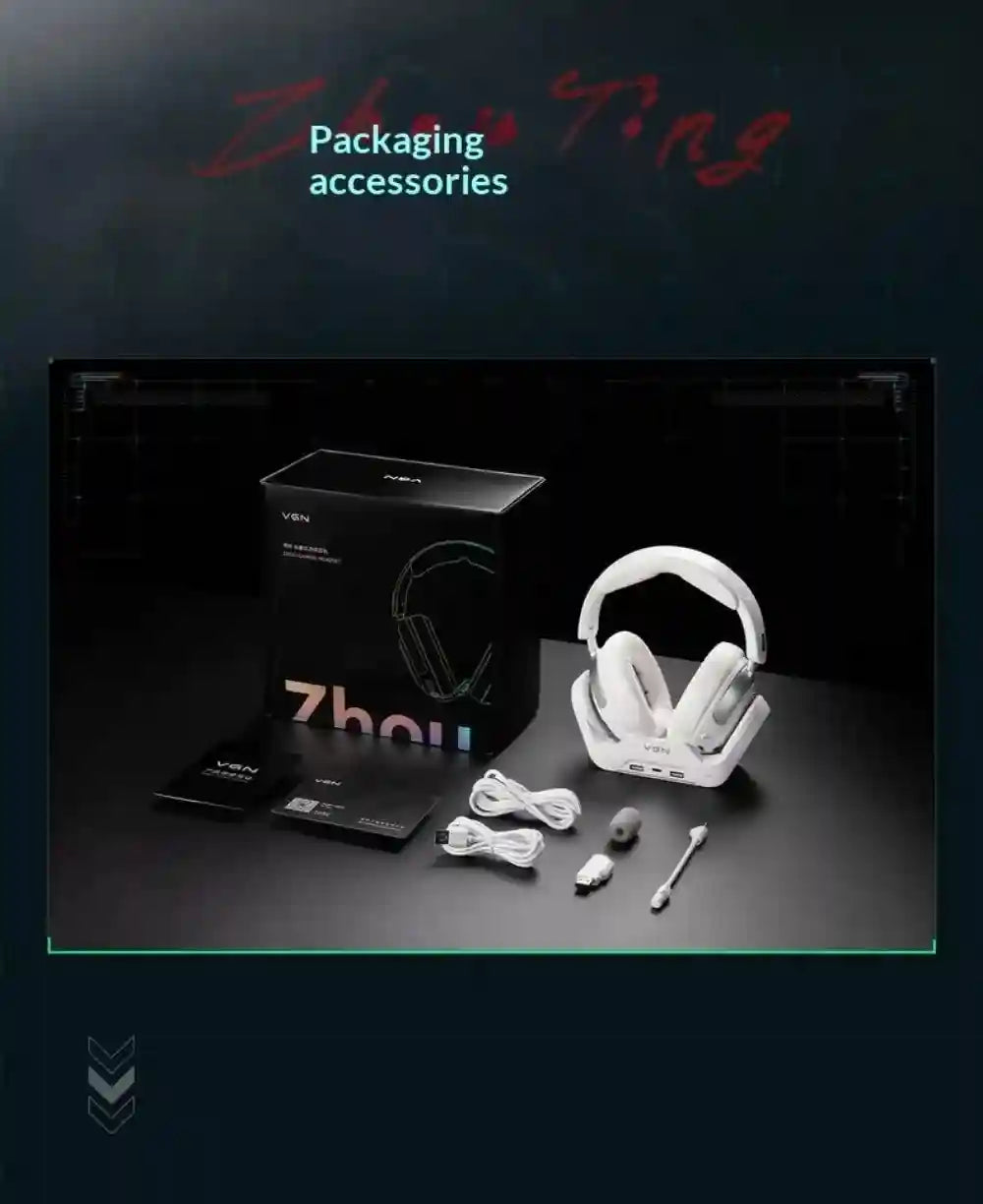 Wireless Gaming Headset with Active Noise Cancellation & Low Latency Tidesmit