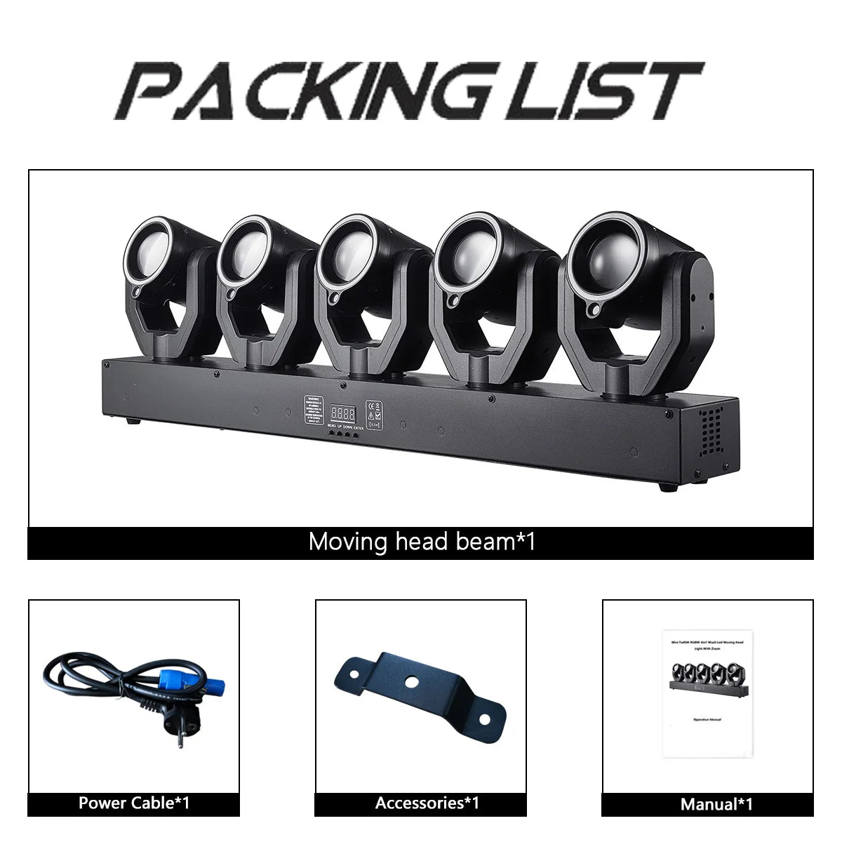 180W LED Moving Head Beam Lights RGBW 4IN1 With DMX512 Multicolor Stage Professional Lighting for DJ Disco Bar Party