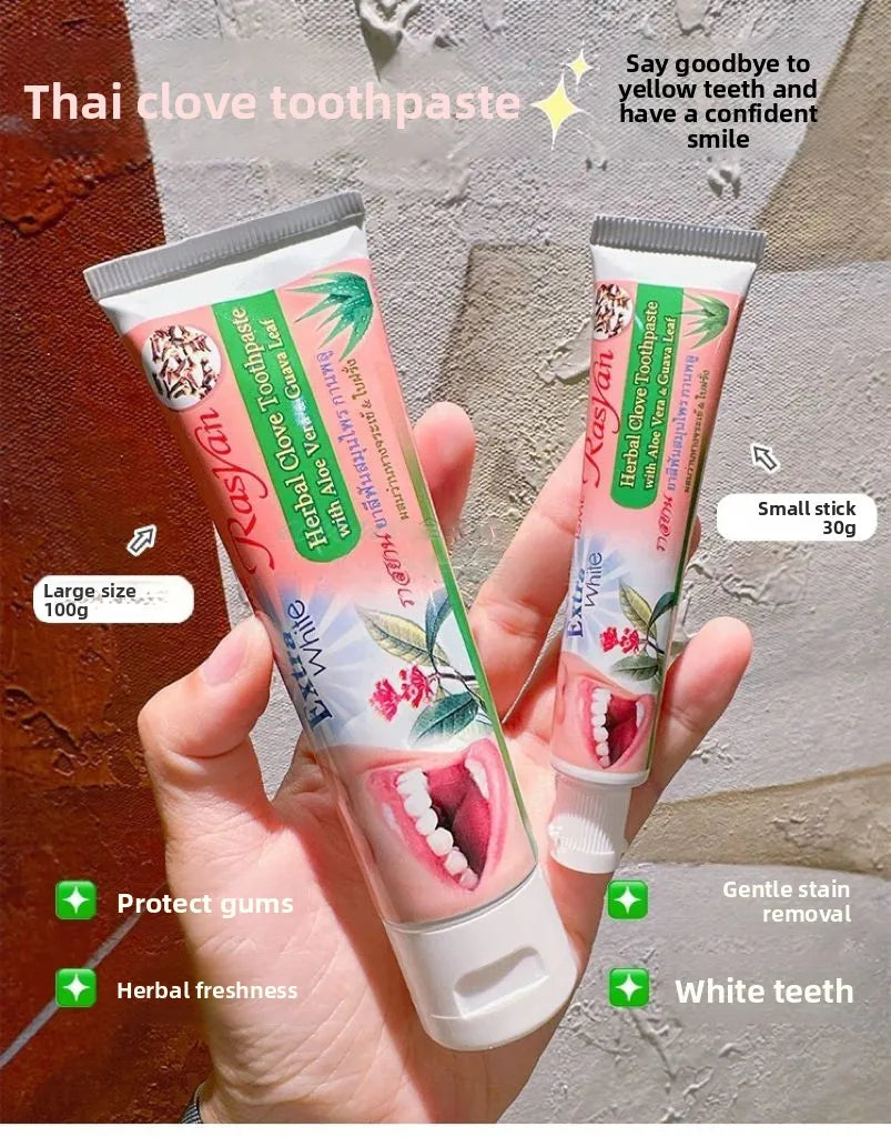 Tidesmit RASYAN herbal whitening toothpaste for removing tea coffee smoke stains and treating bad breath
