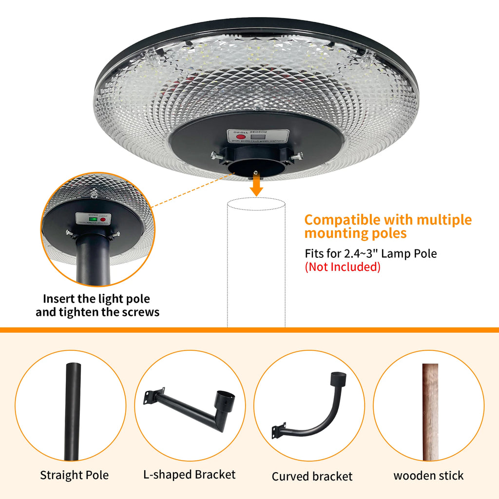 Solar Garden Light 360° Circular Illumination Human Radar Sensing 0 Electricity Bill Wireless Solar LED Lamp