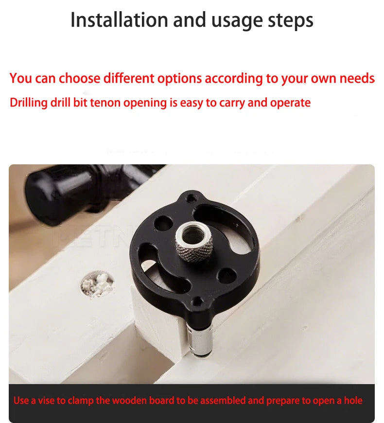 Aluminum Wood Drill Guide Locator Vertical Drilling Positioner Dowel Hole Jig Woodworking DIY Drilling Tool