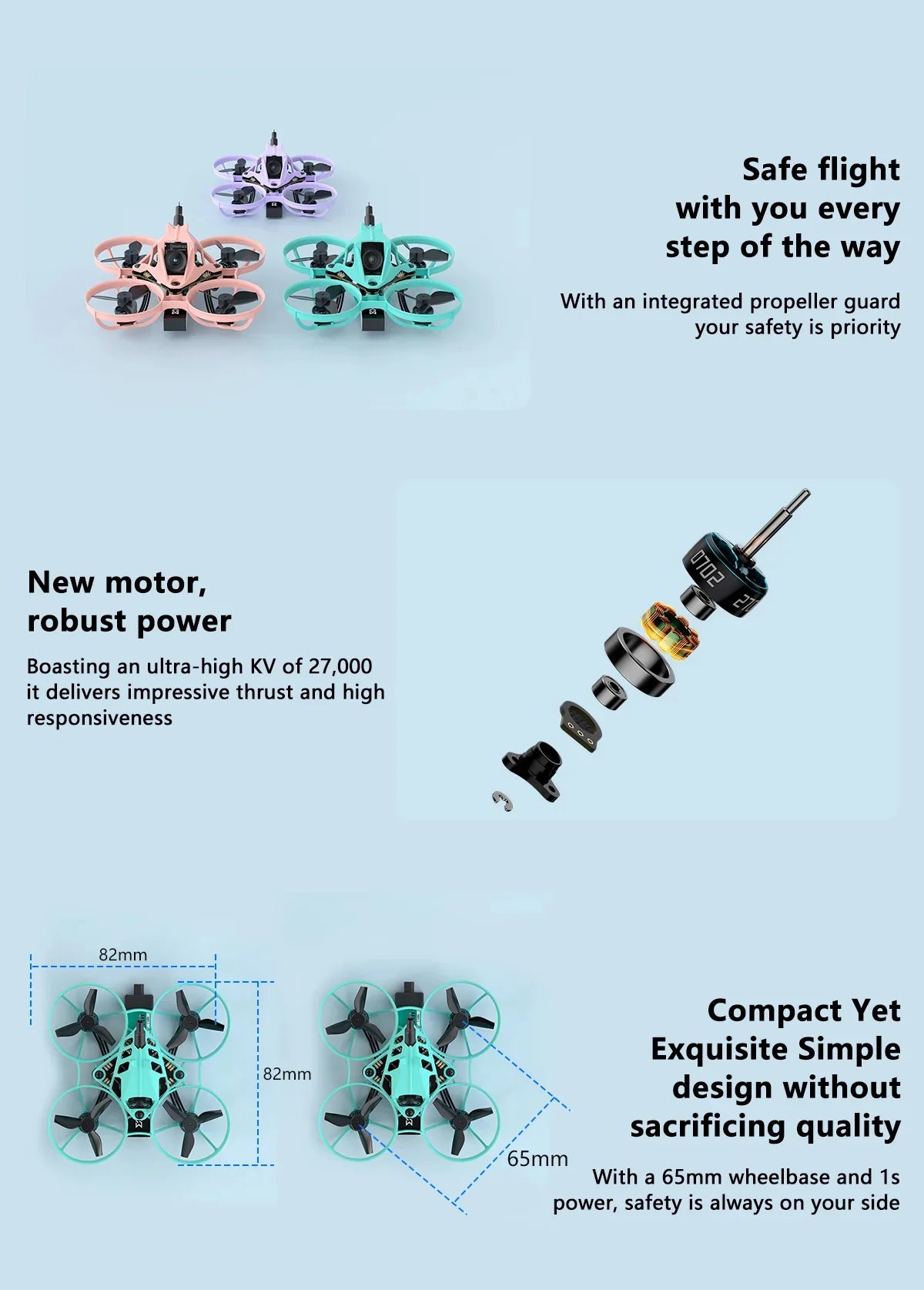 65mm FPV Whoop Drone: Analog 1S Mini Quadcopter | Tidesmit Tidesmit