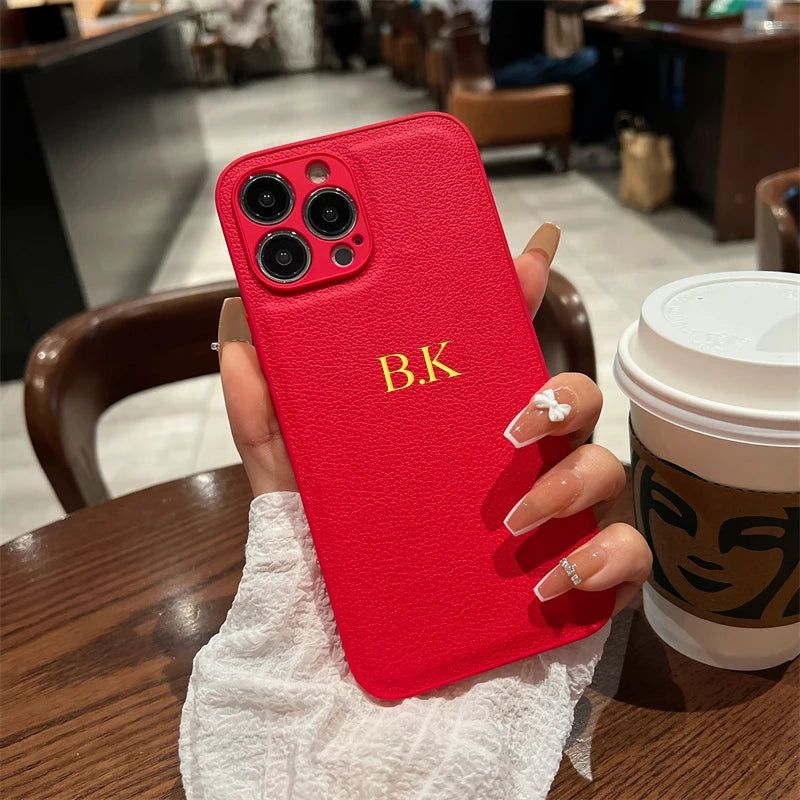 Personalised iPhone Case: Custom Initial Slim Fit Cover with Drop Protection Red Tidesmit