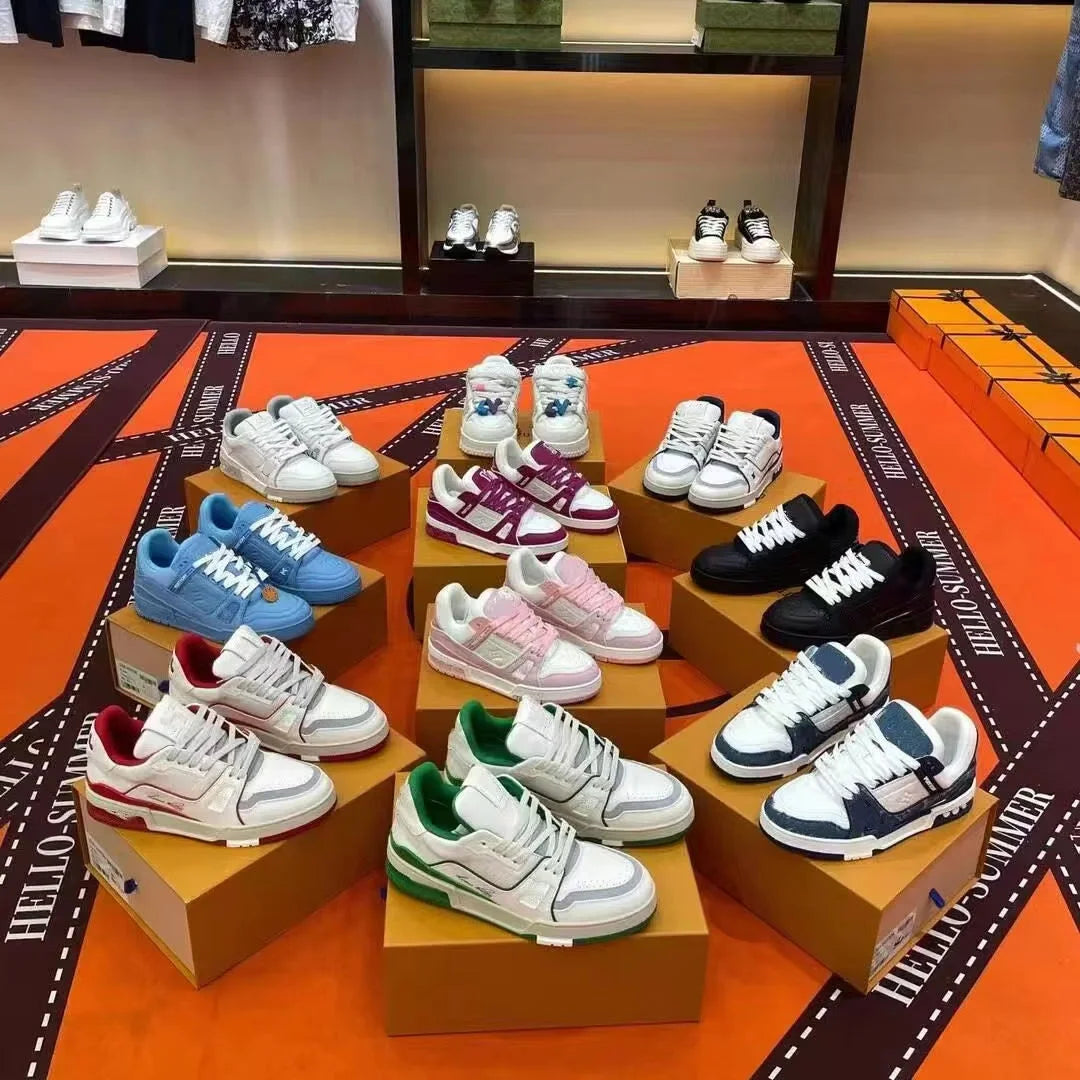 Luxury Brand Men's Casual Shoes Cow Leather Waterproof Chunky Sneakers Comfortable Handcrafted Fashion Designer