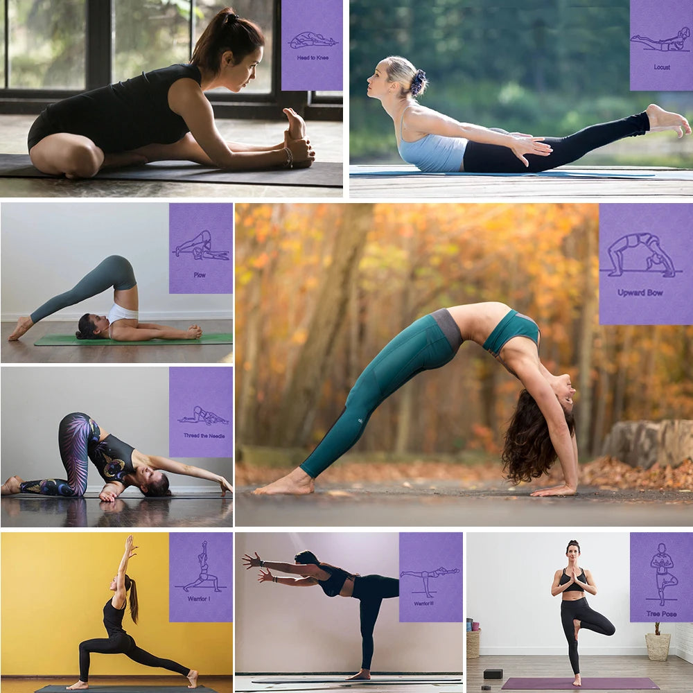 TPE Yoga Mat 183cm*61cm Anti-skid Sports Fitness Mat For Exercise Yoga And Pilates Gymnastics Mat Fitness Equipment