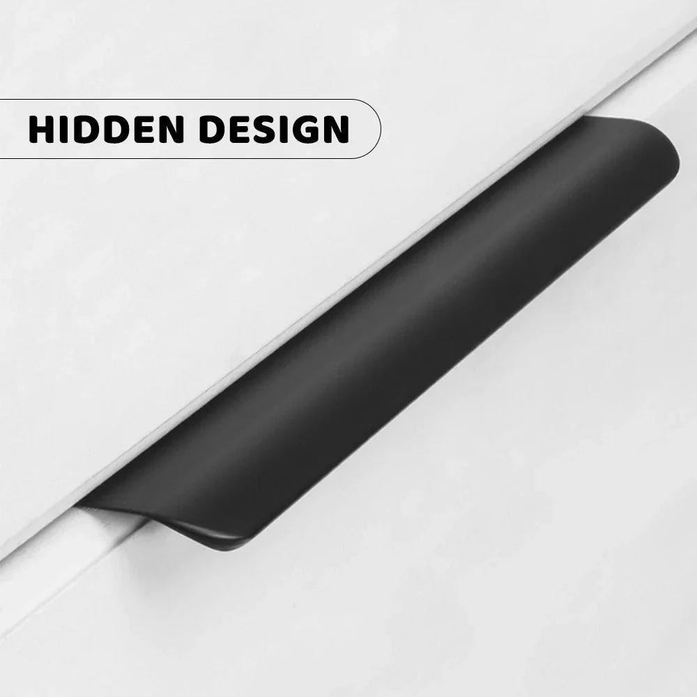 Aluminum Alloy Handles Invisible Furniture Pulls Cabinet Drawer Knobs Wardrobe Door Handles Hidden Hardware Accessories
