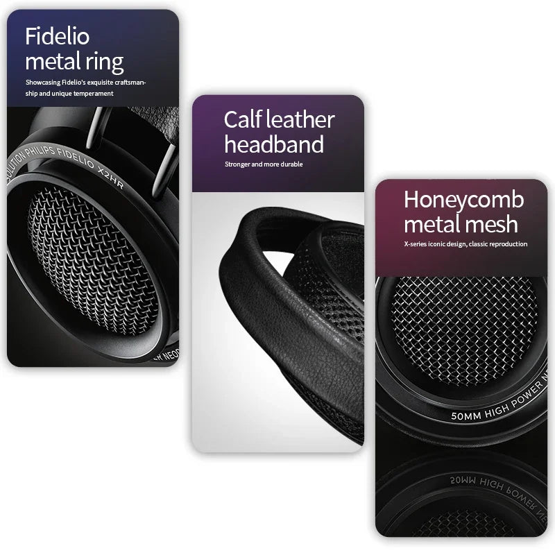 Philips Fidelio X2HR Open-Back HiFi Wired Over-Ear Headphones - Black Tidesmit