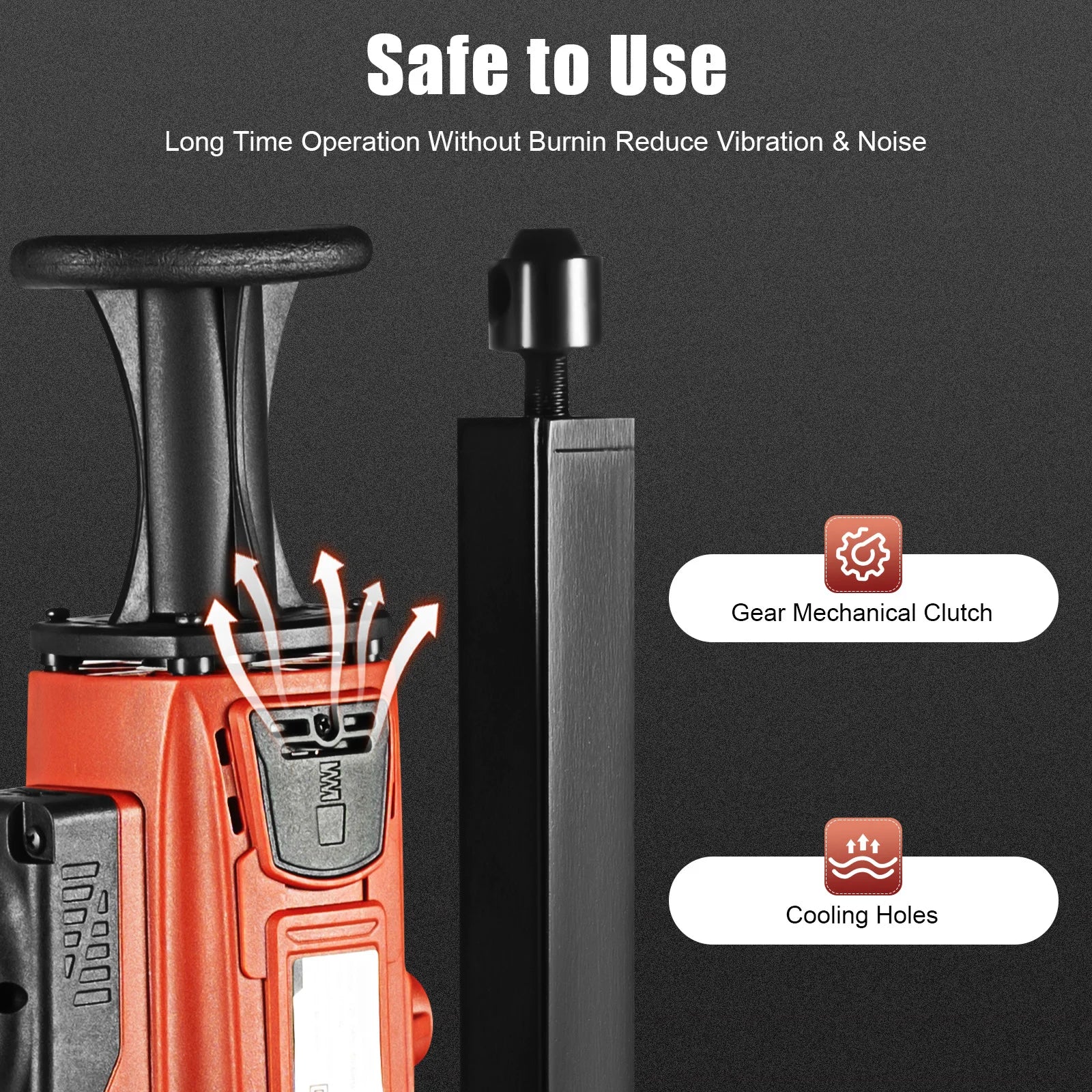 2200W Concrete Core Drill Rig 180mm, Wet Dry Diamond Drilling Machine 1200RPM, Vertical Handheld 2-in-1 Core Drill Rig 220V EU