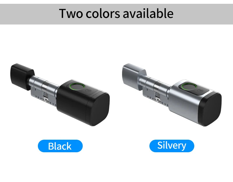 Support Tuya App Intelligent Plug-in Lock IP65 Biometric Fingerprint App Control Cylindrical Bolt Alex/Google Home/Office Door