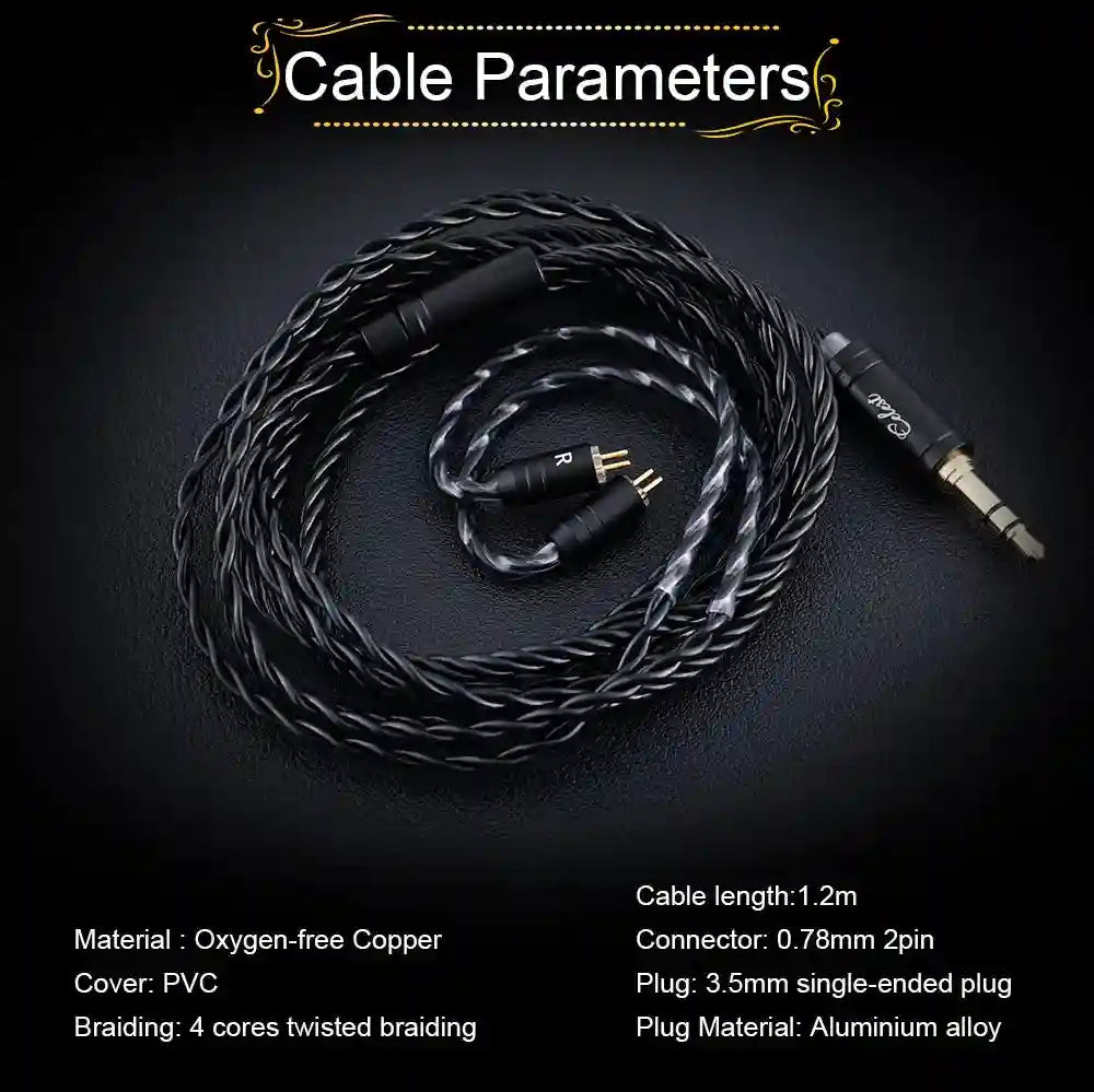 HiFi In-Ear Monitors: 10mm LCP Driver Wired Studio Grade Earphones Tidesmit