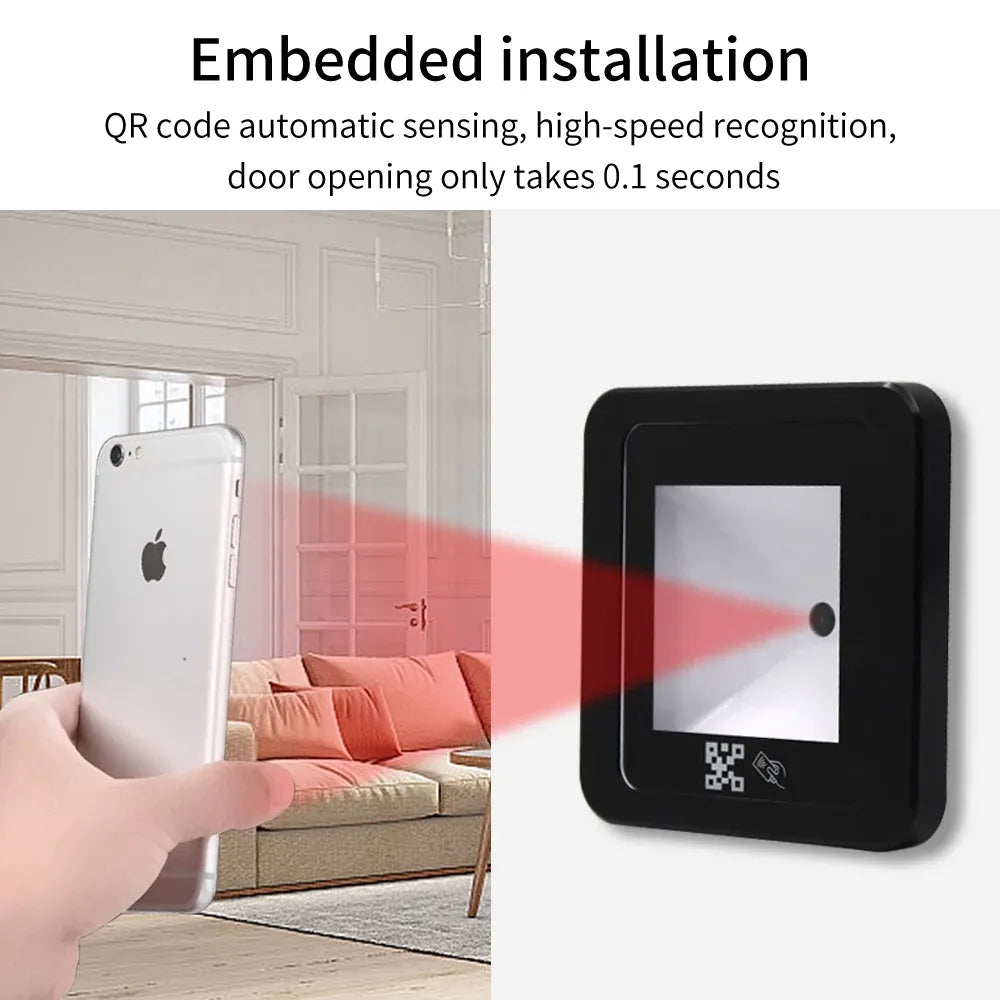 QR Code RFID Reader 125khz EM 13.56mhz MF Access Control Card Reader Scanner USB/Wiegand/ RS232/485 2D QRCode BarCode Scanner