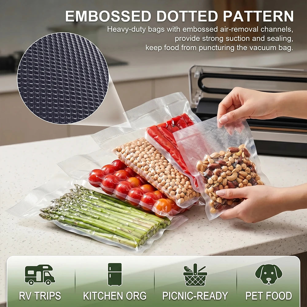 Vacuum Sealed Food Storage Bag Sealer, for Vacuum Preservation Machine, Food Packaging, Freshness Preservation for Kitchen