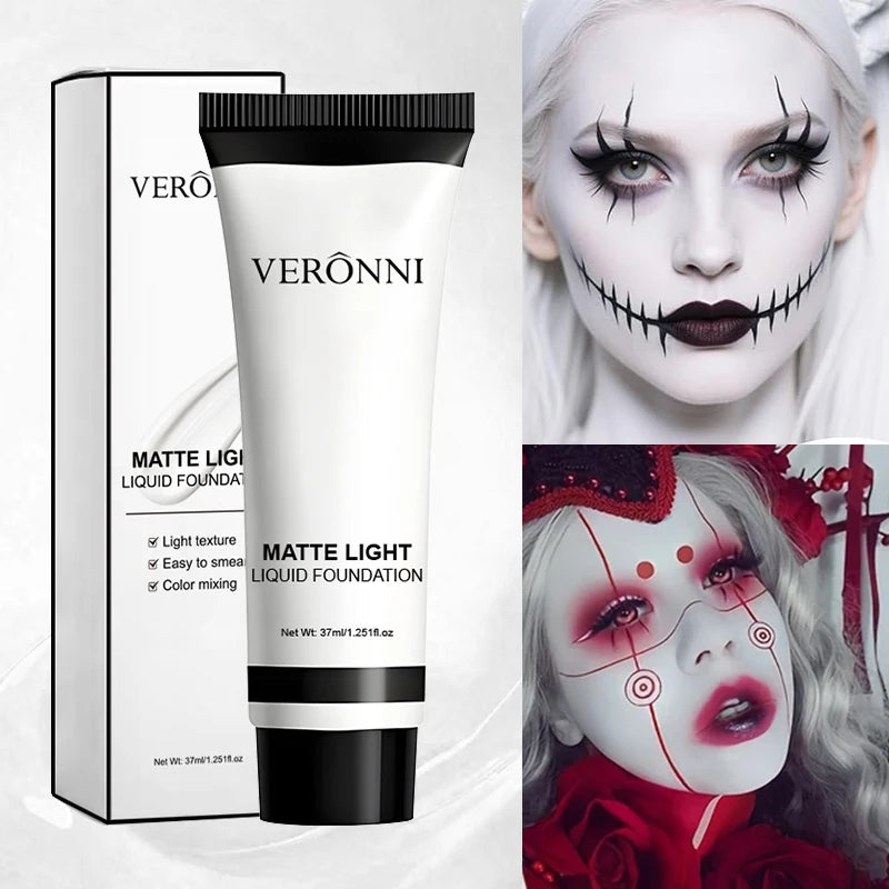 Tidesmit white toning liquid foundation with water-resistant matte finish for Halloween makeup and concealer