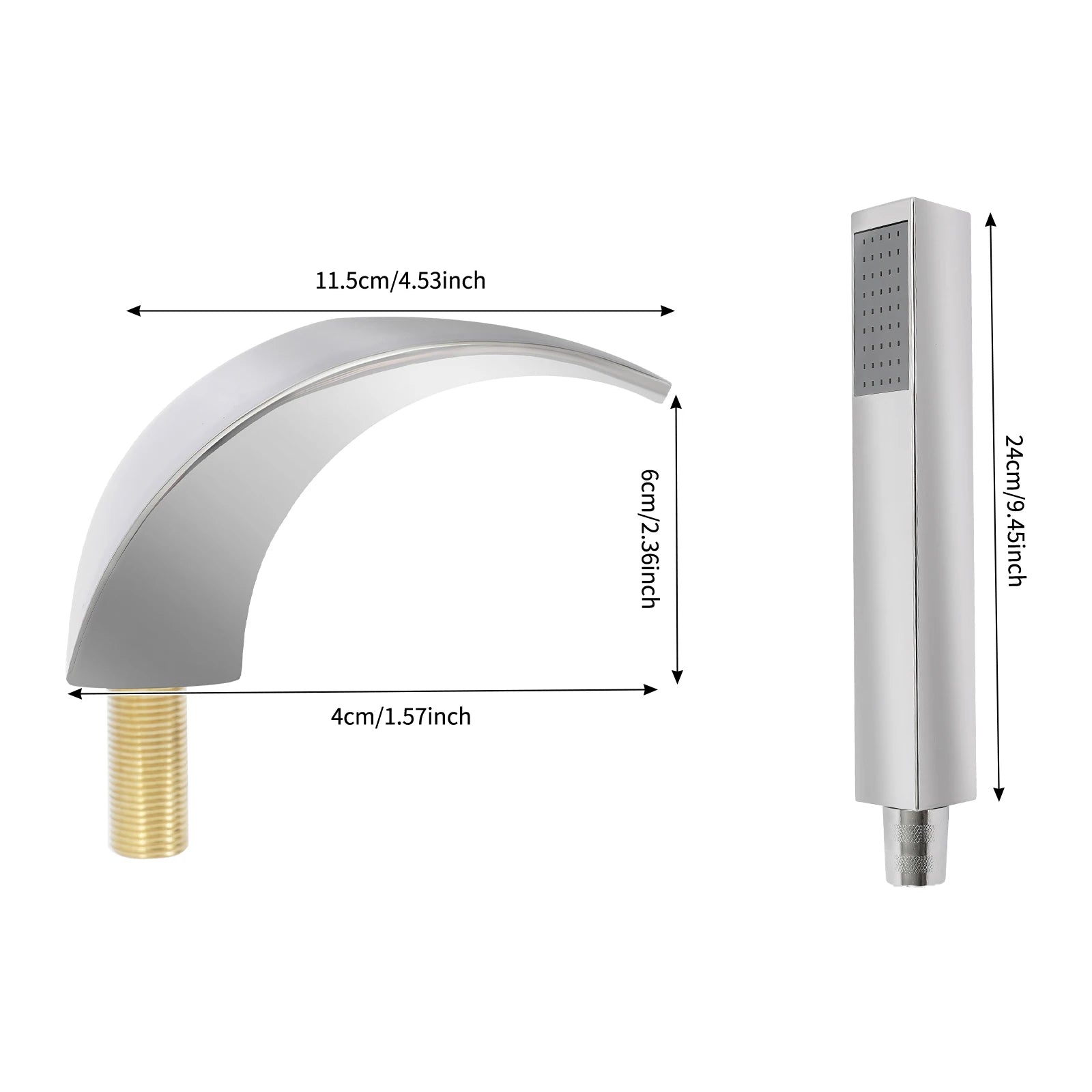 Waterfall Faucet with Handheld Sprayer, Wide Laminar Flow Spout Reduces Splashing, for Bathroom Kitchen Sink, Easy to Clean, Modern Design, Complete Accessories for Installation