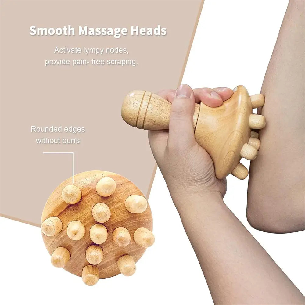 Wood Therapy Massage Tools for Body Contouring | 6 Piece Kit Relaxation Treatment Tidesmit