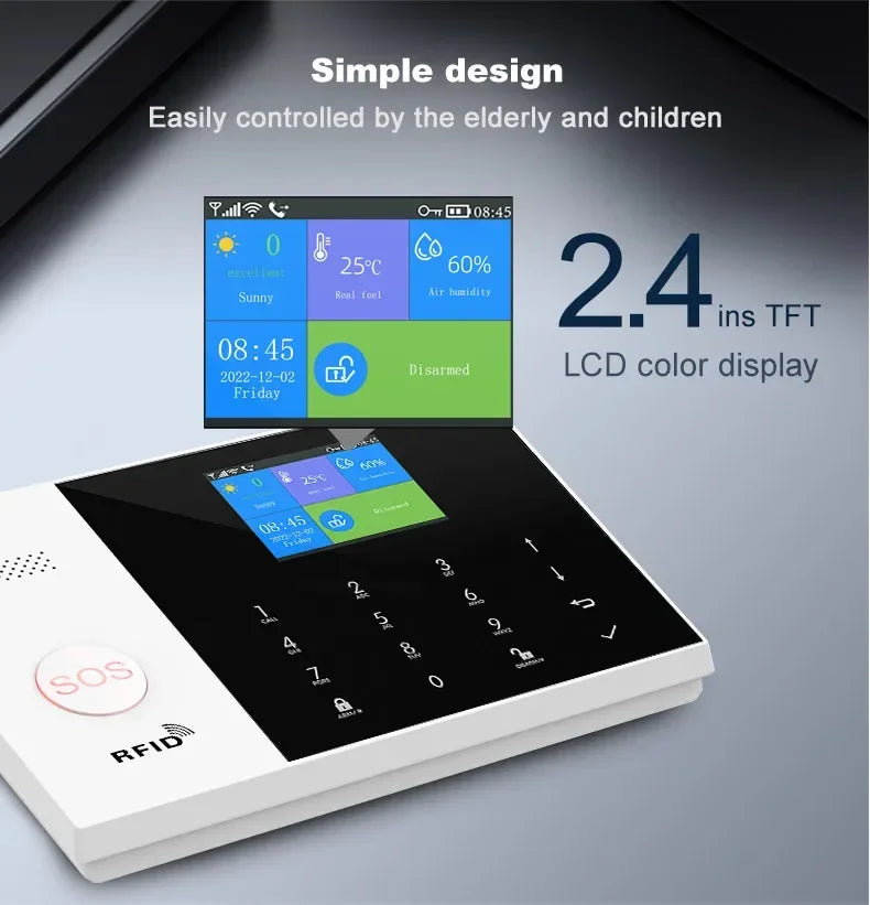 Wireless Home Alarm System with WiFi App Control & Smart Integration Tidesmit