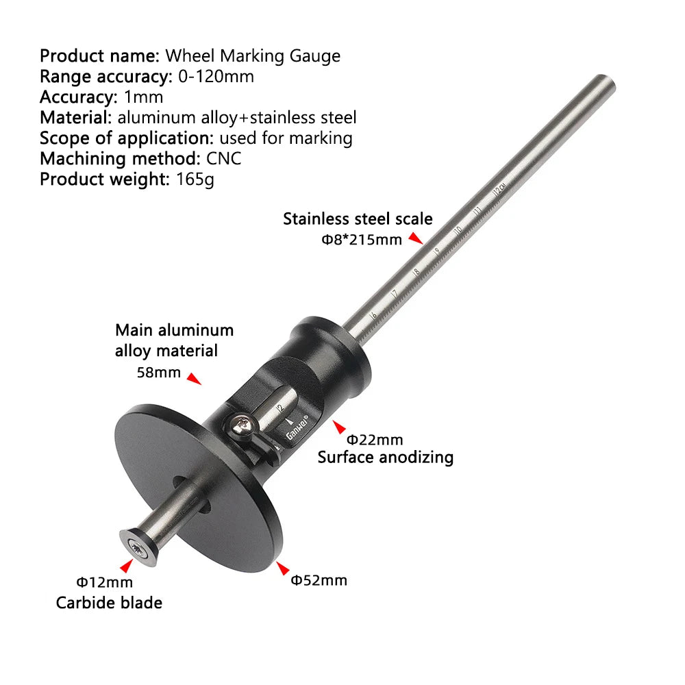 Blade Scribing Tools European Style Scriber New Carpentry Parallel Line High Precision Woodworking Scriber Wheel Marking Gauge