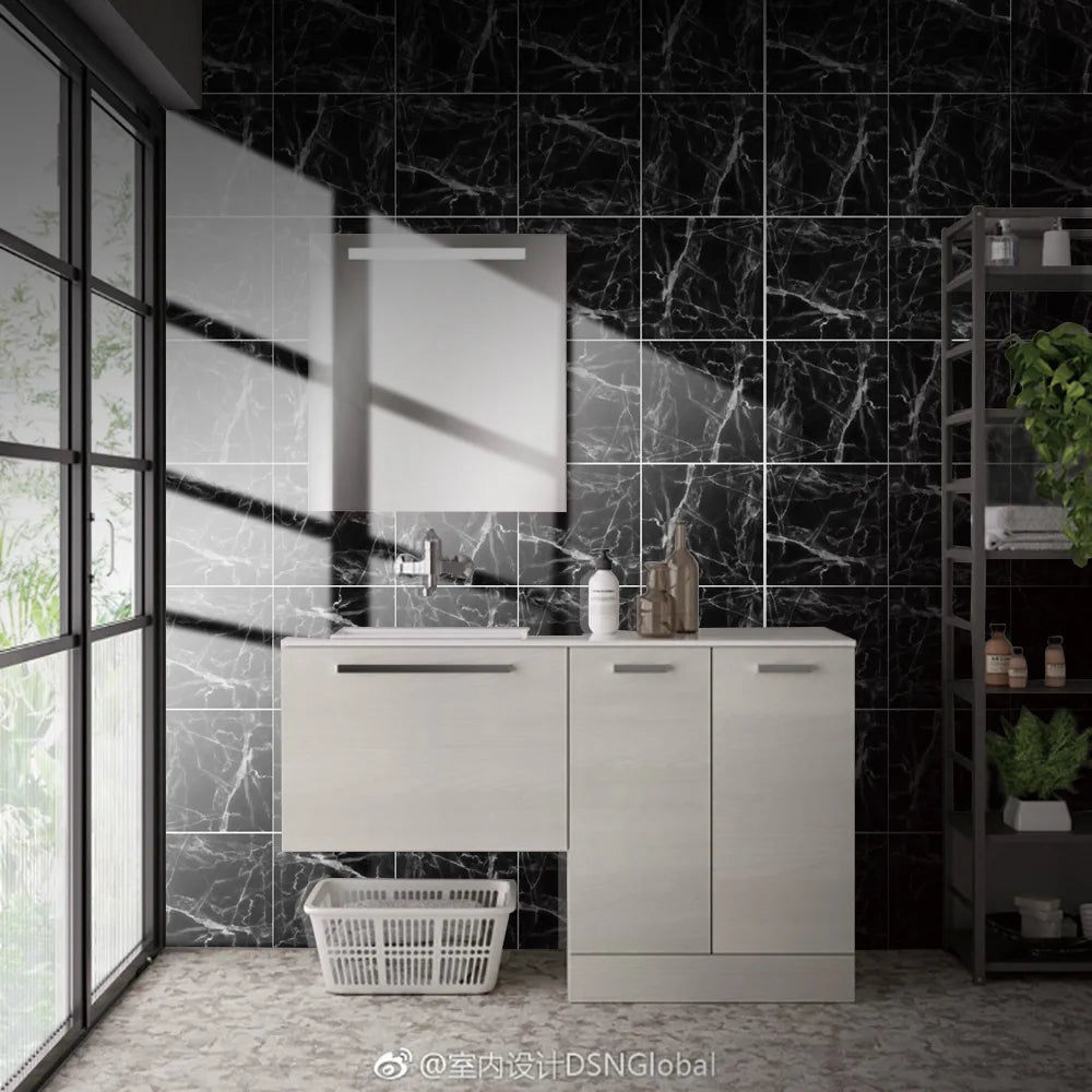 10pcs Crystal Tile Wall Stickers Self-Adhesive Kitchen Tiles PVC Backsplash Stickers Peel and Stick Bathroom Faux Stone Effect