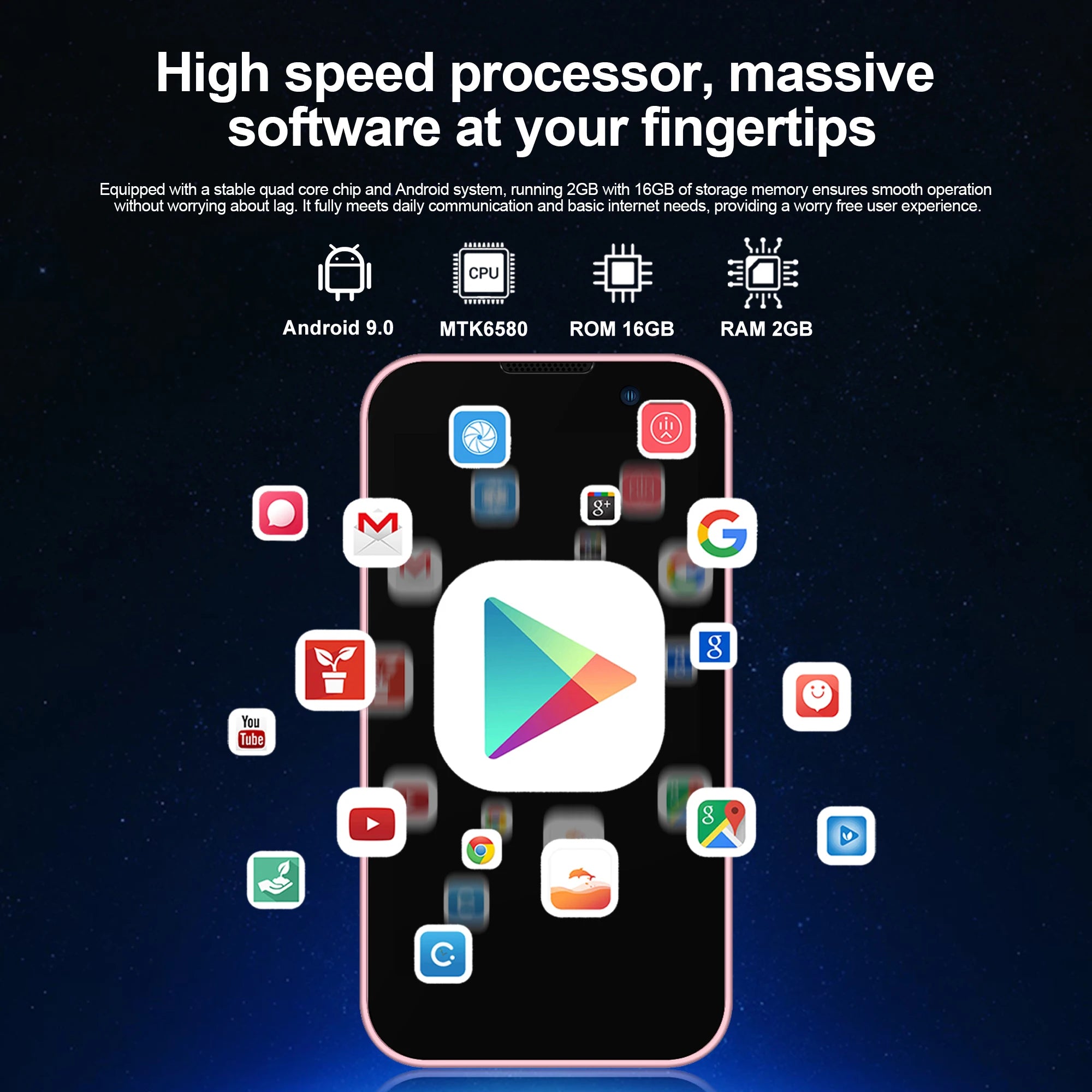 NEW SERVO 17SE Mini Smartphone 3G WCDMA Android 9.0 Dual SIM Standby 2GB+16GB Wifi GPS Play Store Pocket Smart Phone 3.0 Display