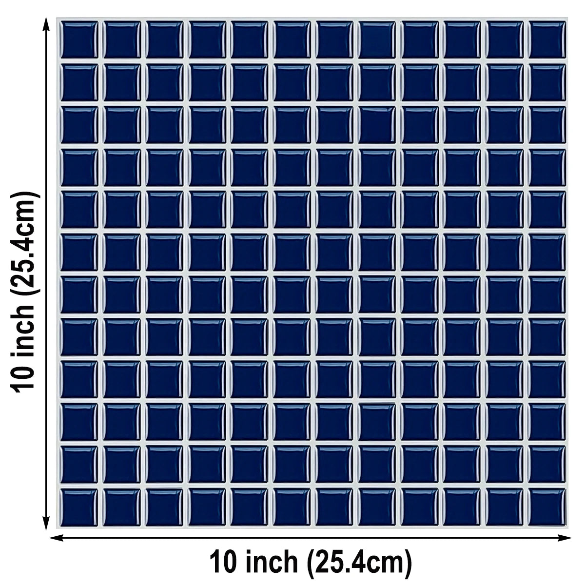 Blue square mosaic wall sticker sheet with grid of small square tiles, 10 in size
