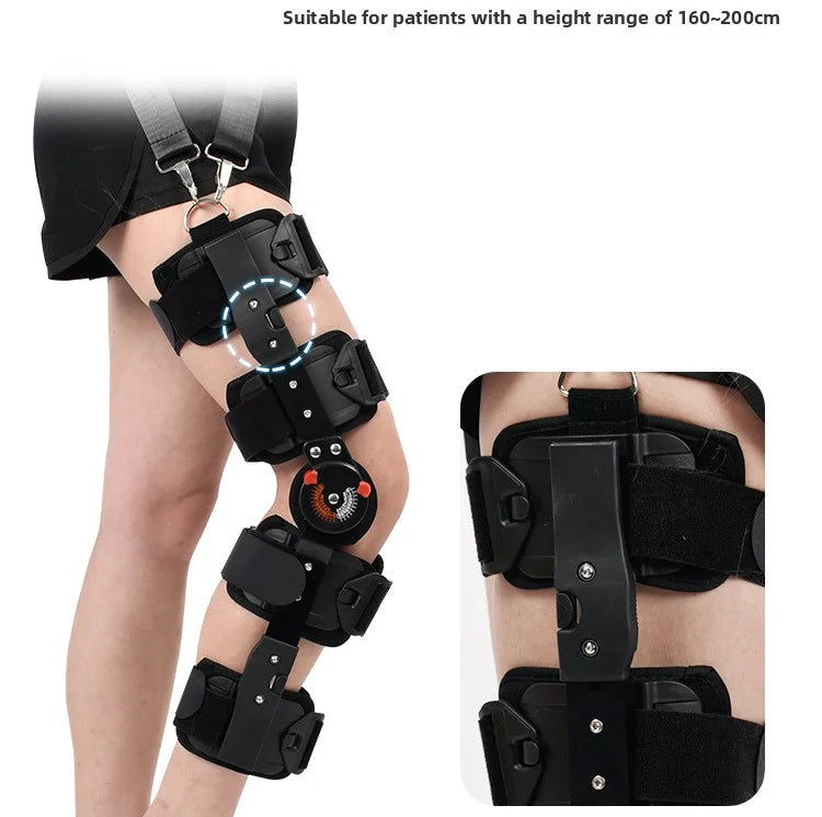 Adjustable Knee Brace Hinged Support Carbon Fiber Stay for Leg Fracture Meniscus Rehabilitation Post Surgery Recovery Breathable