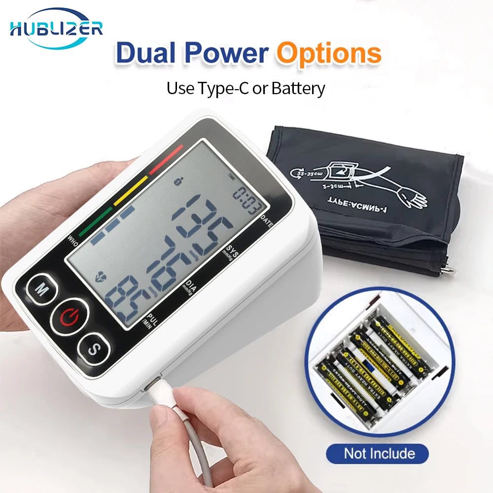 Blood Pressure Machine, Automatic Digital Upper Arm Blood Pressure Monitor with Adjustable Large Cuff