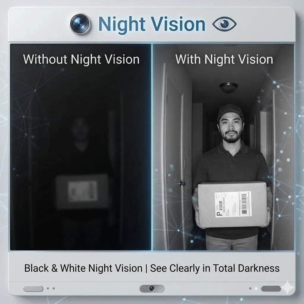 IR Night Vision 3MP 2K HD 180° Video Doorbell Peephole Camera Two-Way Audio Motion Detect, Tuya App, Dual WiFi, EU/US/UK/AU Plug