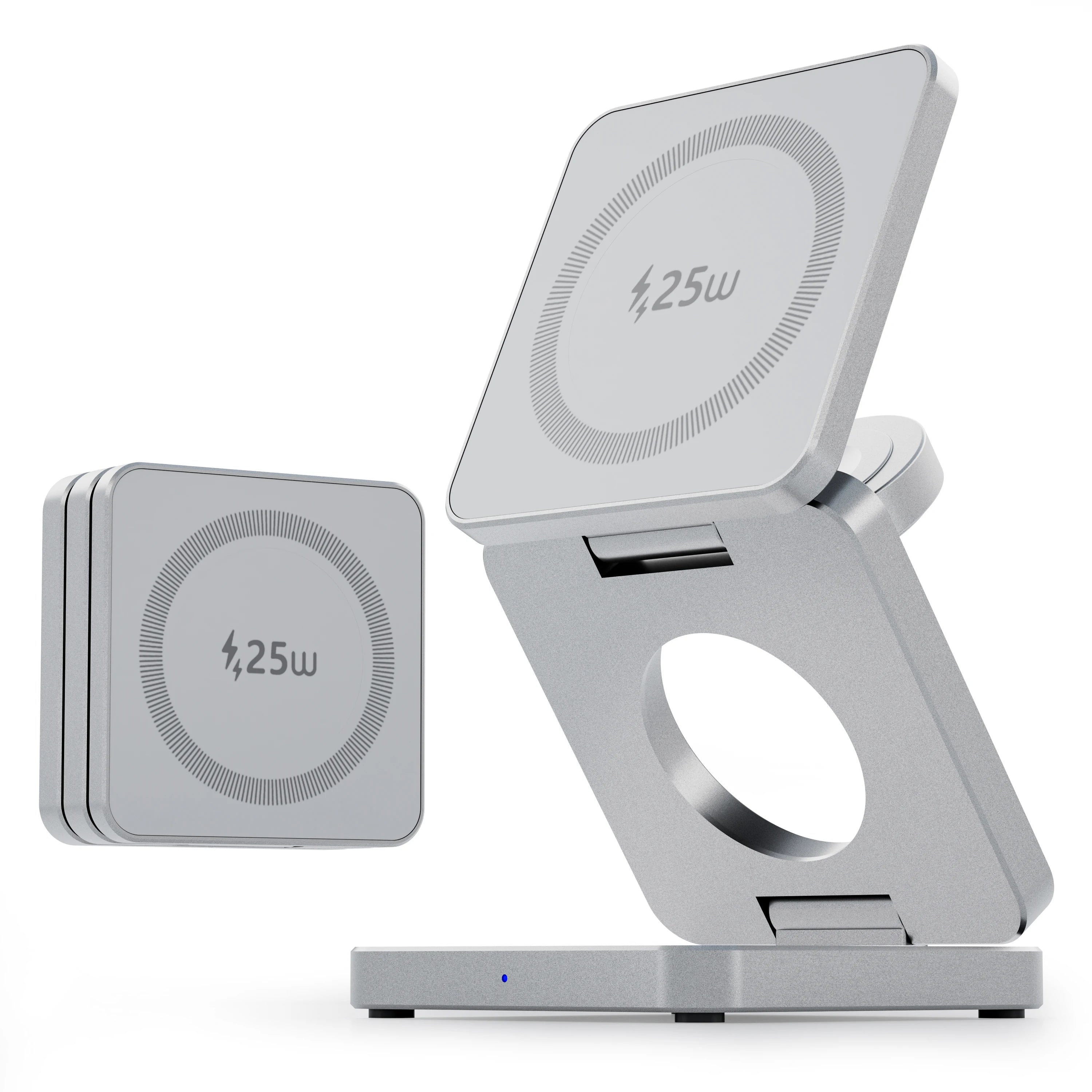 25W Qi2.2 Magnetic Wireless Charger, 3 in 1 Qi2 25W Foldable Fast Wireless Charging Stand for iPhone 17 14-16 AirPod Apple Watch