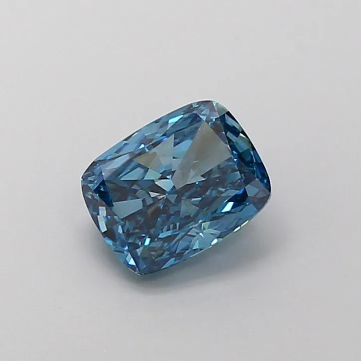 Premium Cushion Modified CVD Lab Grown Diamond IGI Certified 1.16 Carat Fancy Vivid Blue VS1 Excellent Cut Loose Gemstone