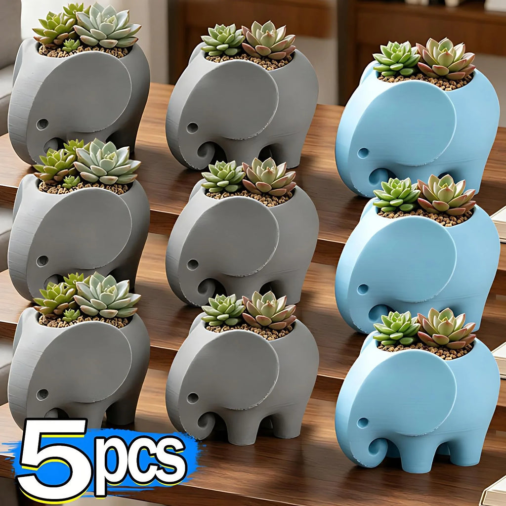 Elephant Shape Succulent Flower Pot Minimalist Practical Ceramic Flowerpot Cute Handmade Plant Pot Gifts Gardening Supplies