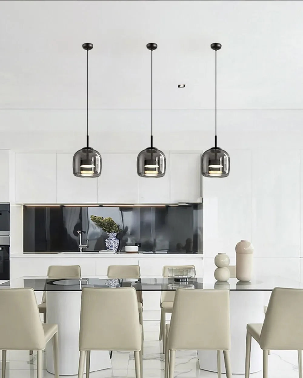 Modern Nordic Glass Ring Light | LED Adjustable Pendant Fixture Tidesmit