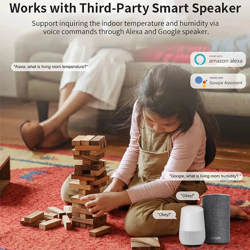 Smart Temperature and Humidity Sensor ZigBee 3.0 or WiFi App Monitor Tidesmit