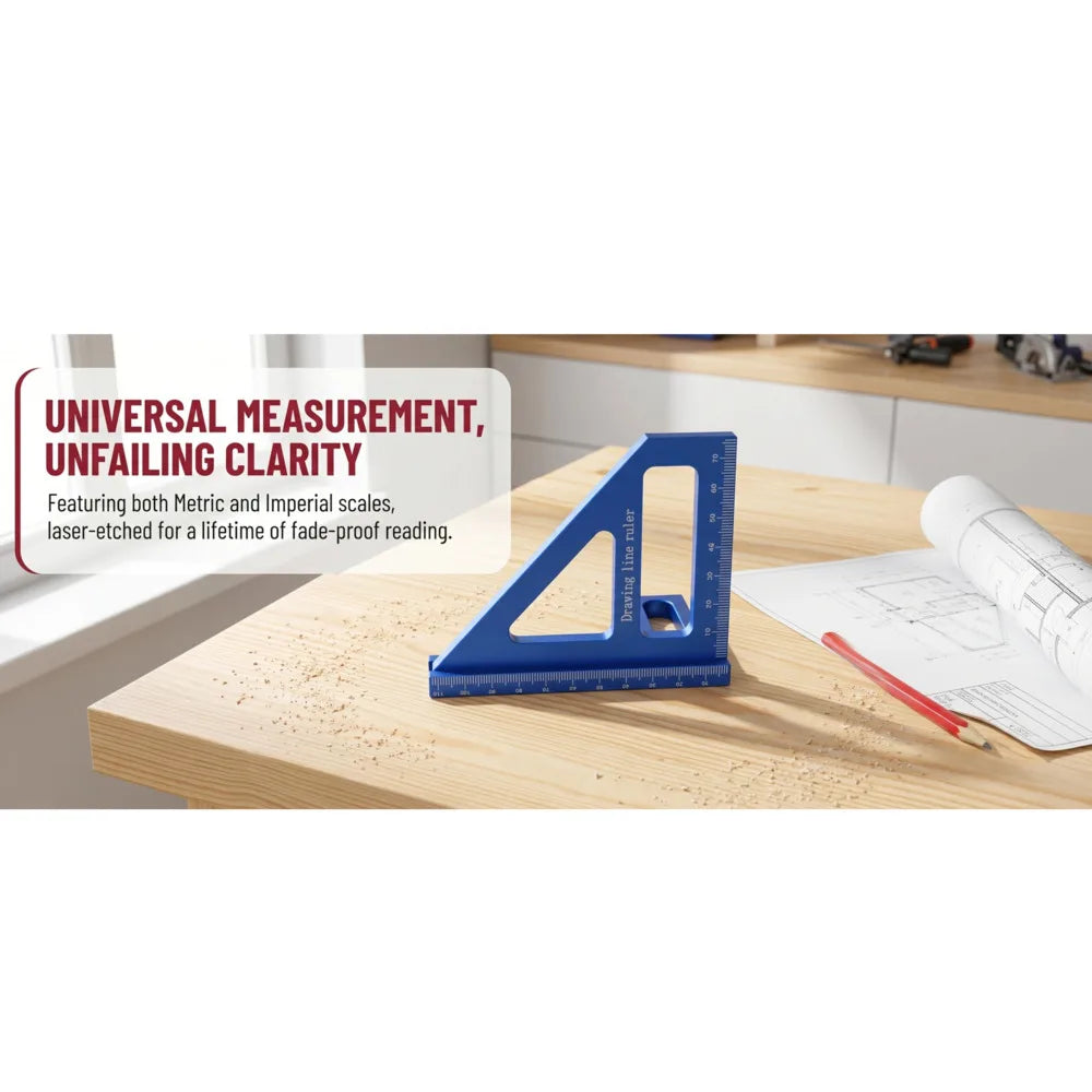 Woodworking Square Protractor Aluminum Alloy Miter Triangle Ruler High Precision Layout Measuring Tool for Engineer Carpenter