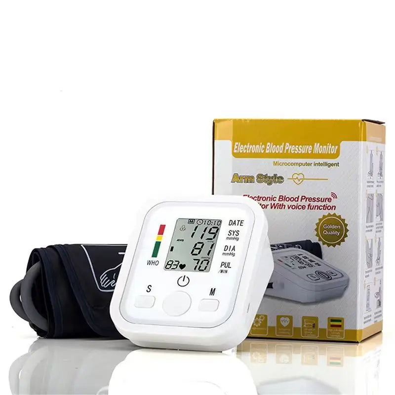 Automatic Digital Arm Blood Pressure Monitor Tonometer Meter Sphygmomanometer LCD Portable Health Care Pulse Meter BP Monitor